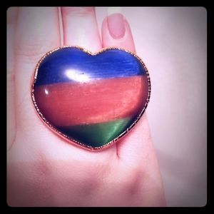 Rainbow Heart Ring